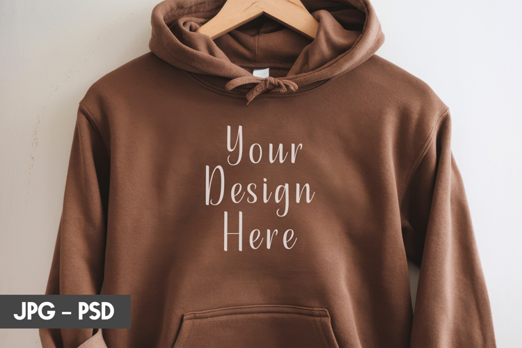 Brown Hoodie psd jpeg mockup