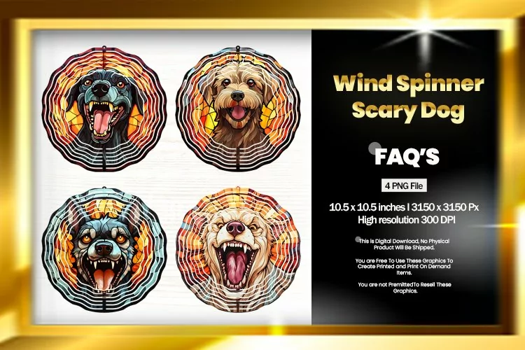 Scary Dog Wind Spinner Sublimation - 04 Variation