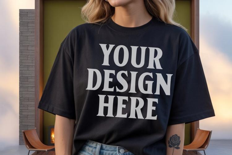 Black Tshirt Mockup Image 13
