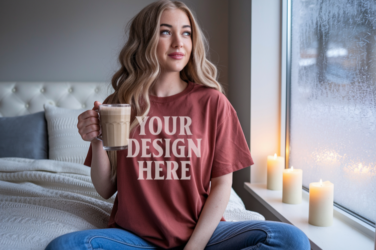 Brick Christmas Comfort Colors 1717 T-shirt Mockup