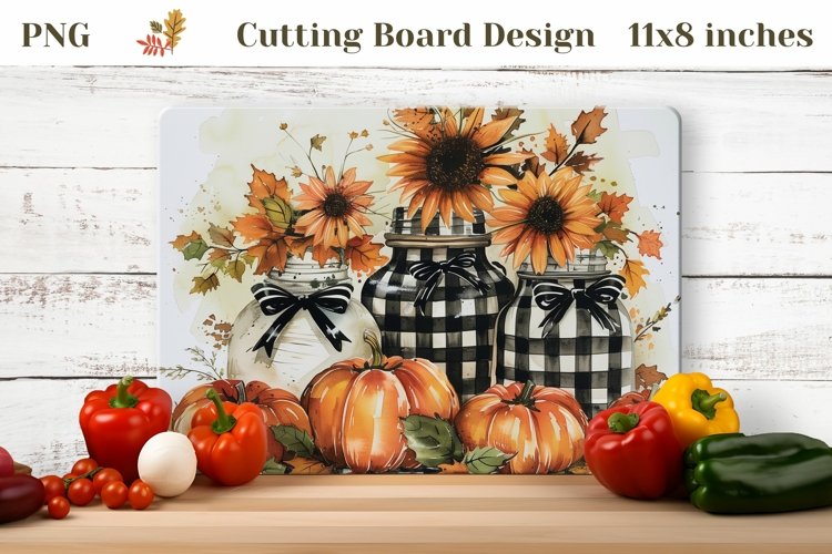 Watercolor Sunflowers Cutting Board, Autumn Chopping Board