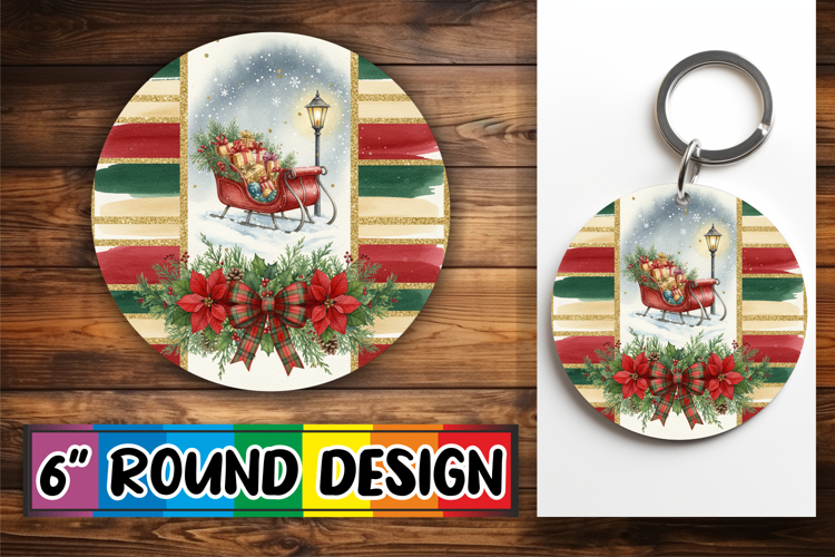 Heartfelt Keychain Circle PNG, Christmas