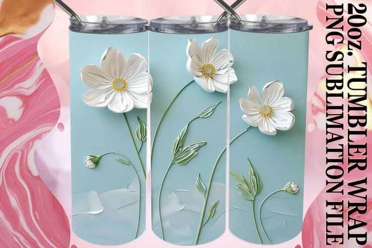 3D Flower Paradise: 3D Tumbler Sublimation