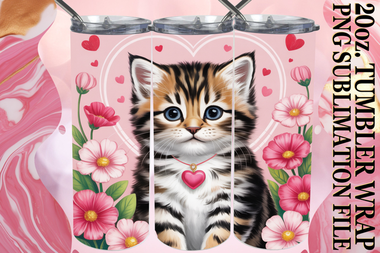 RADIANT ENCOUNTERS 20oz TUMBLER WRAP, Valentines Cat