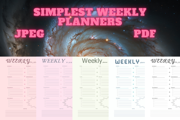 best simplest weekly planner freebie 52,free Weekly planner