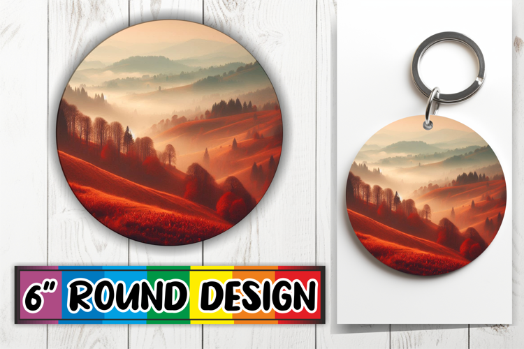 Bright Sublimation Round Ornaments, Autumn