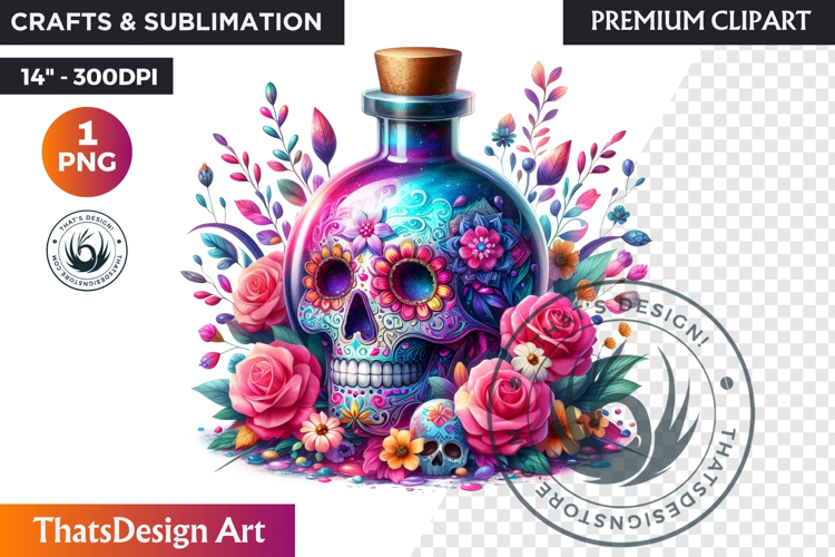 Pastel Floral Day of the Dead Clipart PNG,sugar skull design