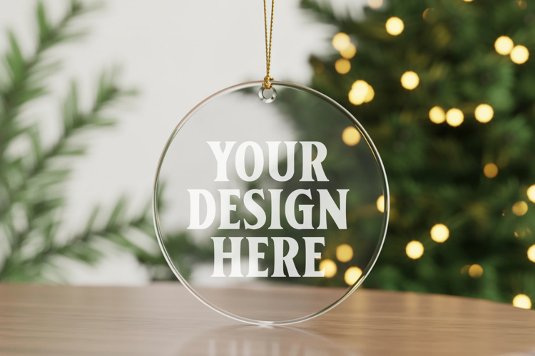 Acrylic Christmas Ornament Mockups , acrylic blank mockup