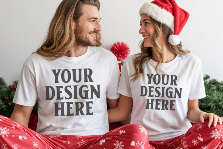 Bella Canvas 3001 Christmas Couple Mockup ,3001 Couple Mock