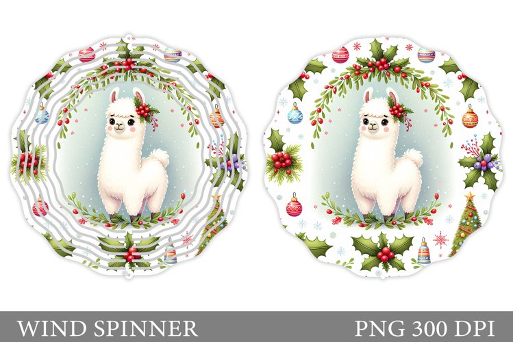 Christmas Lama Wind Spinner. Christmas Wind Spinner Design example image 1