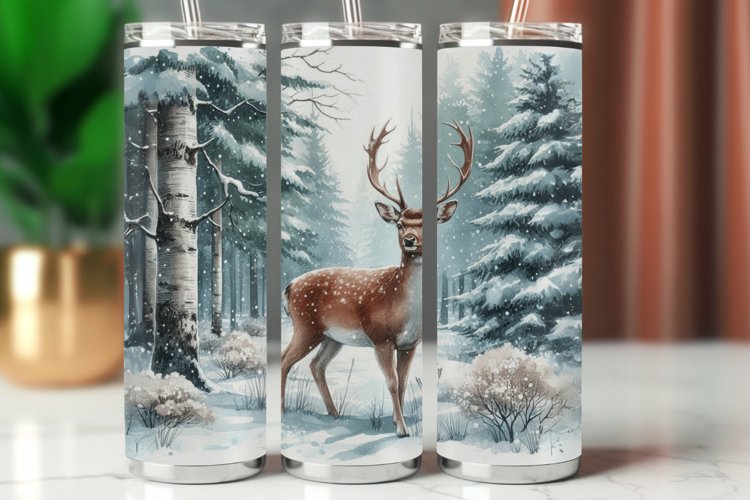 Tumbler Wrap 20 oz - deer in the forest