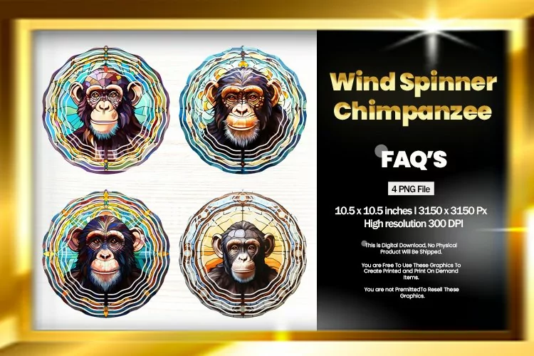 Chimpanzee Wind Spinner Sublimation - 04 Variations
