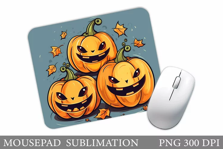 Halloween Pumpkin Mouse Pad. Halloween Mouse Pad Design