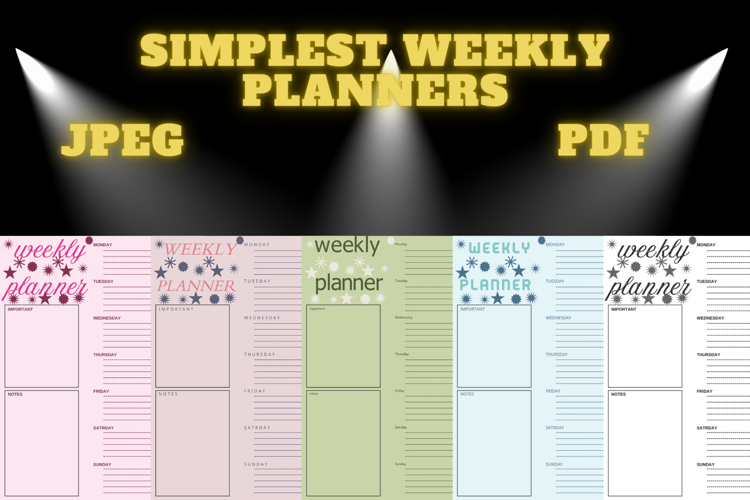 best simplest weekly planner freebie 40,free Weekly planners