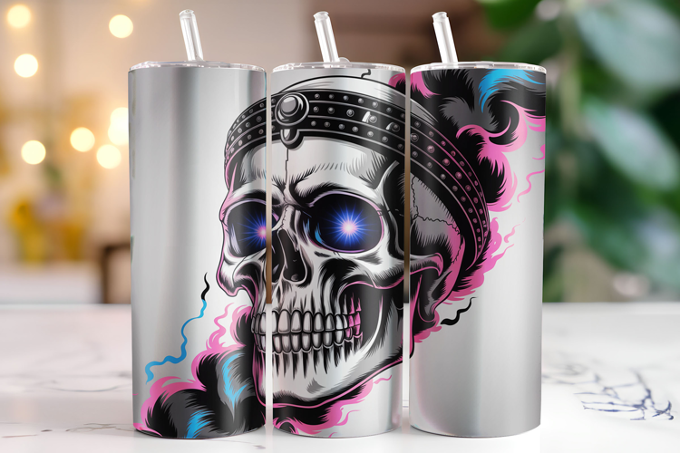 Skull Tumbler Wrap | Sublimation | Tumblers