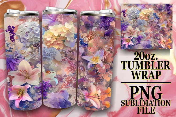 Chic Abstract Flower Sublimation Tumbler 20oz