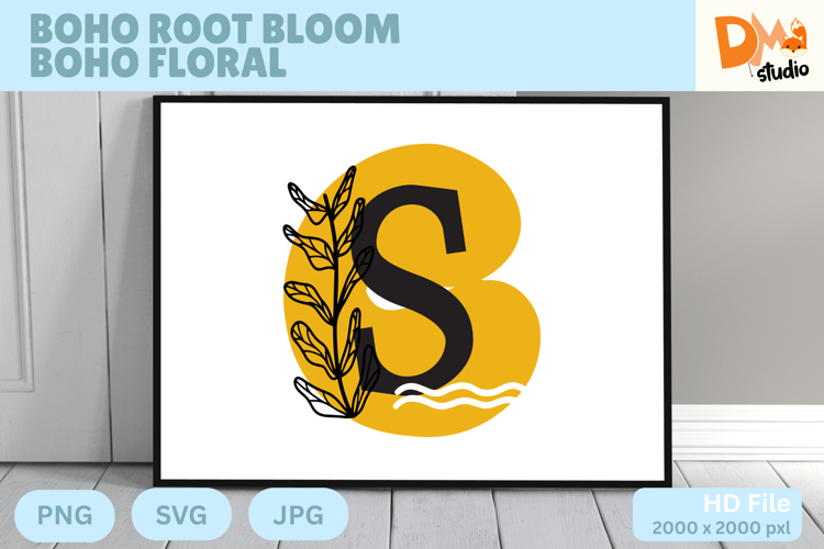 Boho Root Bloom Boho Floral Monogram