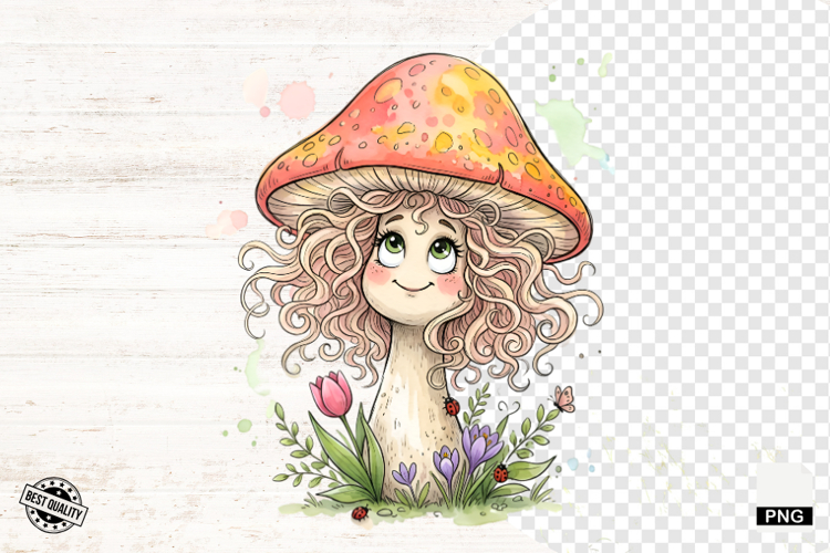 Quirky Mushrooms PNG - Clipart