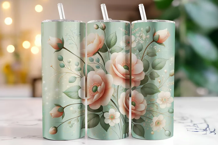Flowers Tumbler Wrap | Sublimation