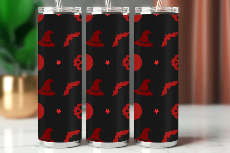 Halloween Tumbler Wrap Seamless Pattern
