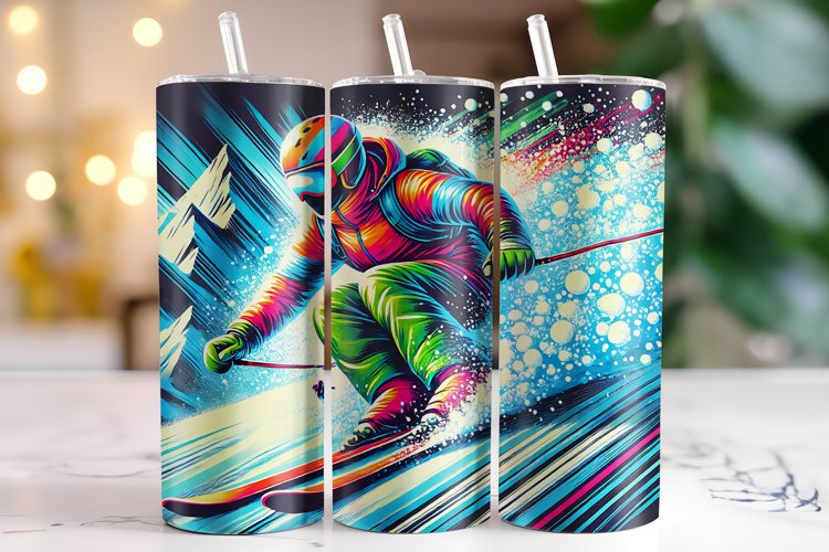 Skiing Tumbler Wrap | Sublimation | Tumblers