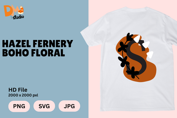 Hazel Fernery Boho Floral Monogram