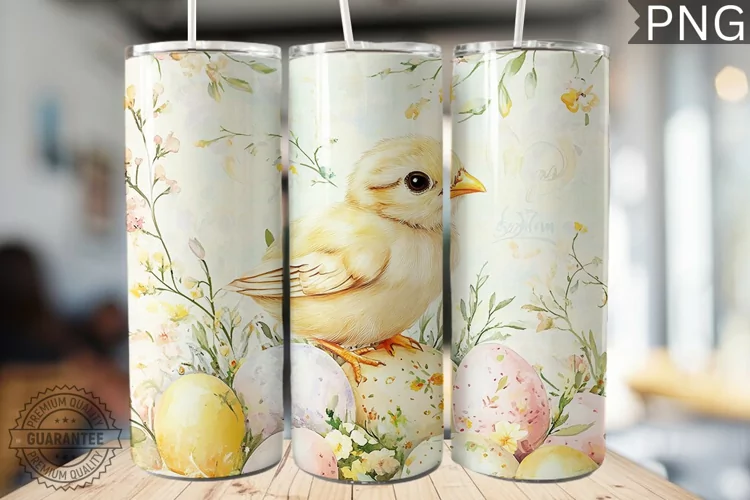Spring Easter Tumbler Wrap - High Quality 300 Dpi