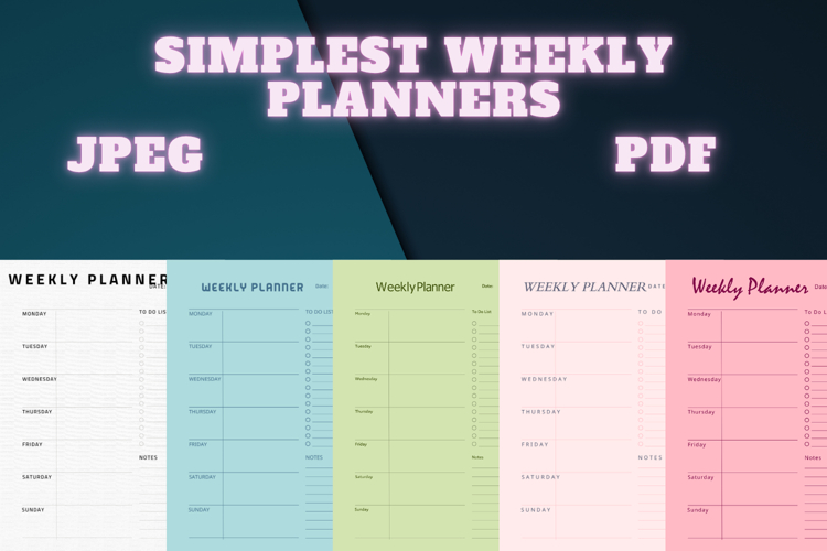 best simplest weekly planner freebie 37,free Weekly planners