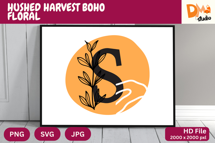Hushed Harvest Boho Floral Monogram