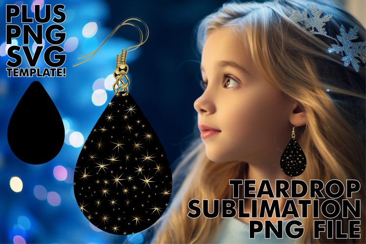 Radiant Starry Nights: Luxury Sublimation Earrings example image 1