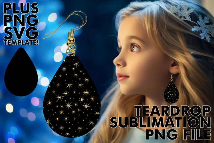 Radiant Starry Nights: Luxury Sublimation Earrings