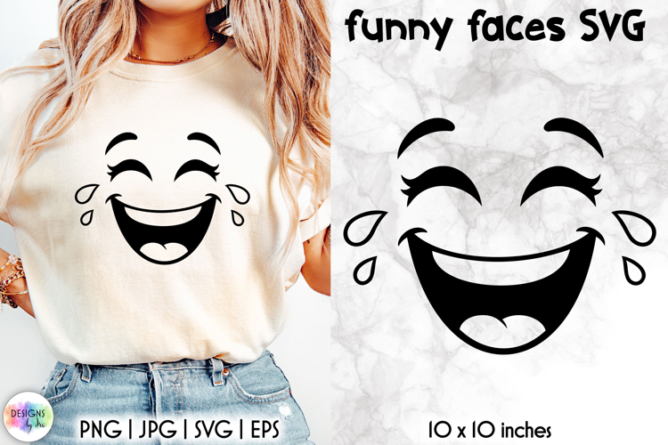 Funny Smiley Face SVG, Sarcastic Cartoon Face Expression PNG
