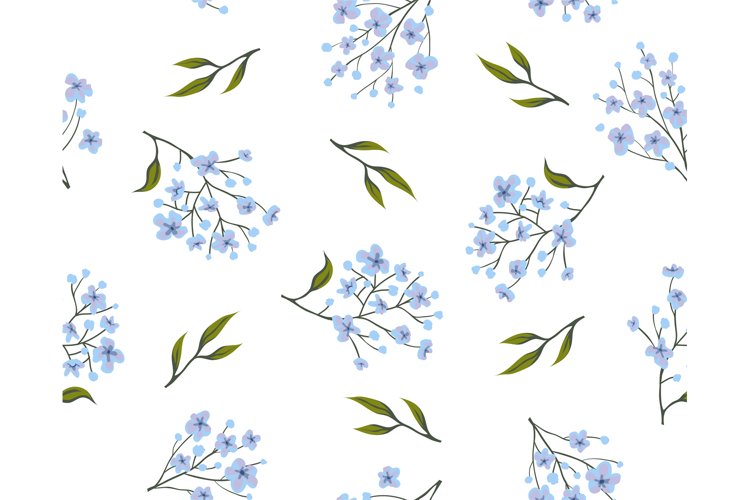 Floral cute seamless pattern. Romantic hand drawn simple orn example image 1