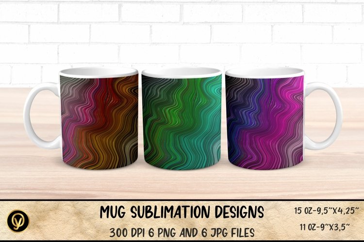Mug Sublimation Designs , Abstract Lines Sublimation Mug