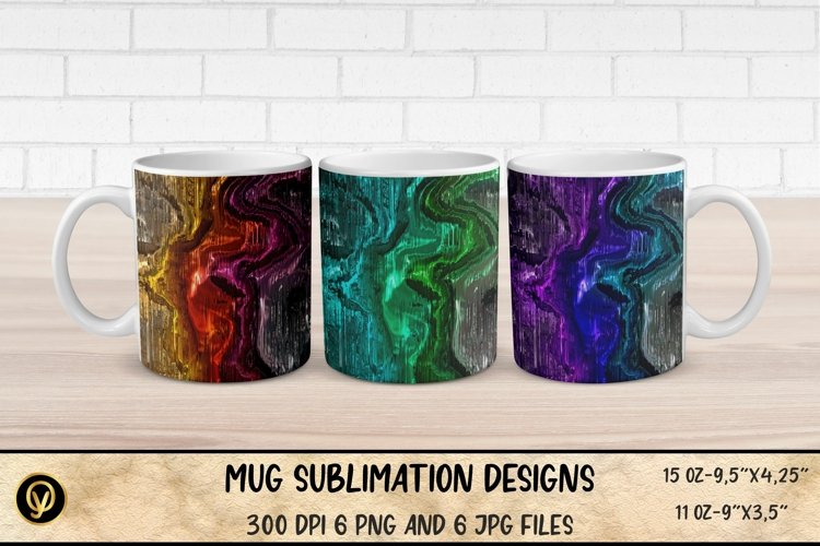 Mug Sublimation Designs , Abstract Metalic Sublimation Mug