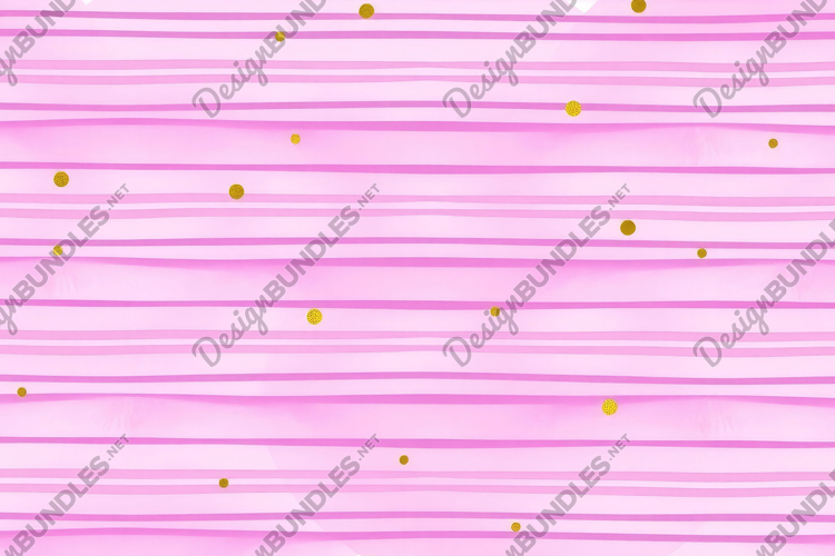 Pink Striped With Gold Confetti Background example image 1