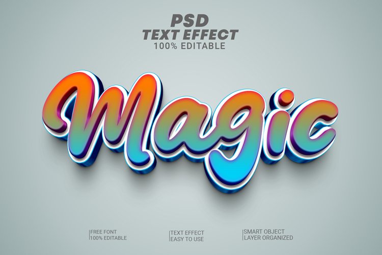 Magic 3d Editable Text Effect Style