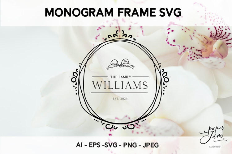 Elegant Circle Monogram Frame SVG
