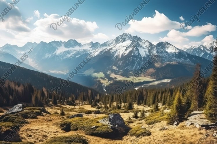 Majestic Mountains Background Wallpaper.