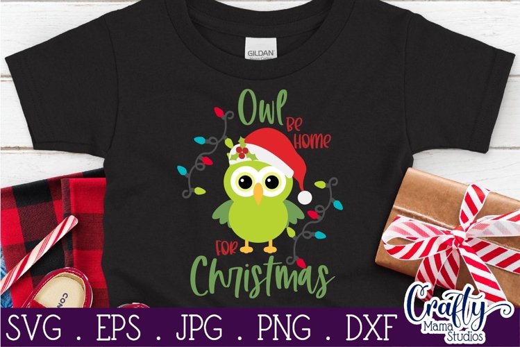 Christmas Svg, Animal Svg, Owl Svg Owl Be Home For Christmas example image 1