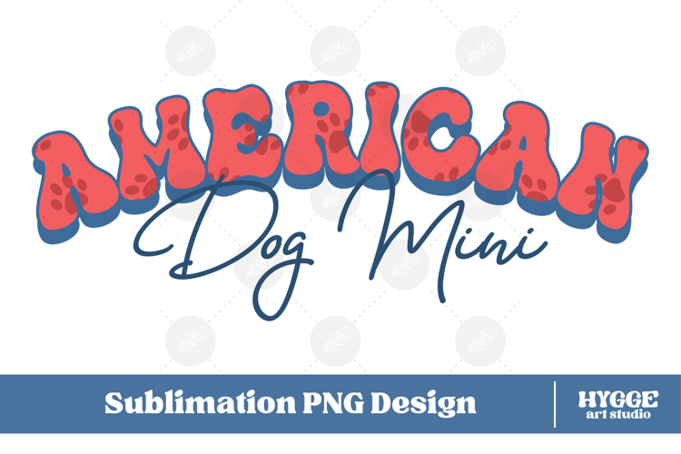 American Dog Mini 4th of July USA Paw DTF PNG Sublimation