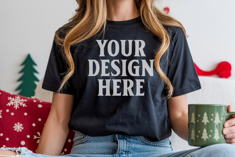 Black Tshirt Mockup Image 22