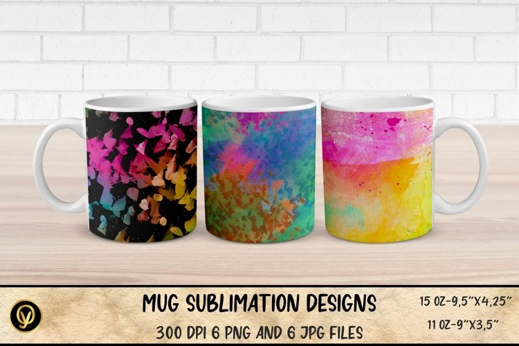 Mug Sublimation Designs , Abstract Sublimation Mug Templates example image 1