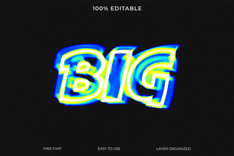 3D editable text effect for a glowing neon title