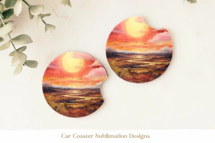 Desert Coaster Png | Sunset Coaster | Western Car Coasters
