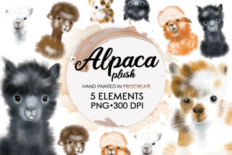 Alpaca, Llama Clipart, Animal Clipart, Sublimation Bundle example image 1