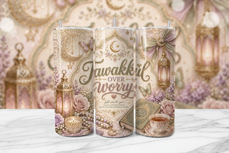 Tawakkul Over Worry Islamic Tumbler Wrap