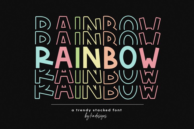 Rainbow - A Fun Stacked Font example image 1