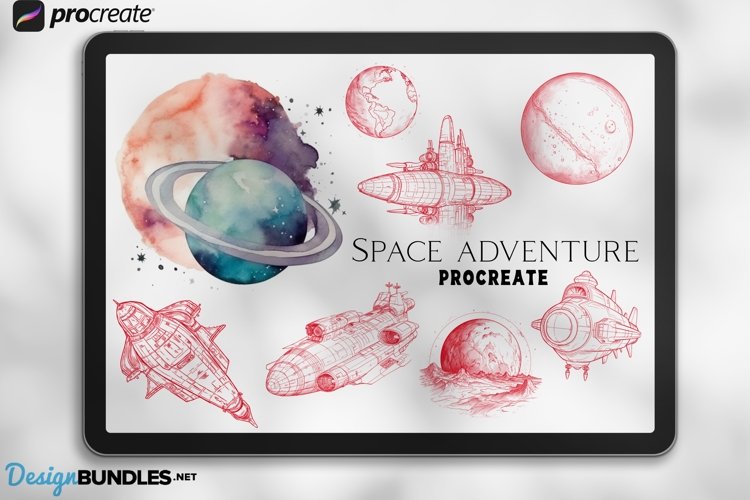 Space adventure, Procreate space inspired designs example image 1