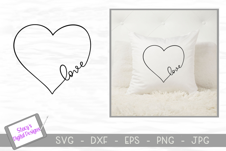 Love SVG in a heart - Valentine SVG, handlettered